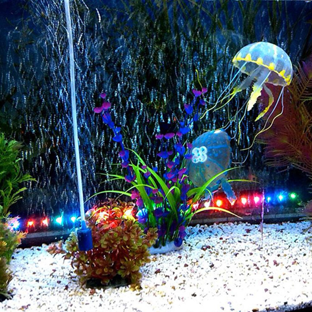 Water Tank Artificial Jellyfish Silicone Safe Aquarium Vivid Luminous Decoration Lifelike