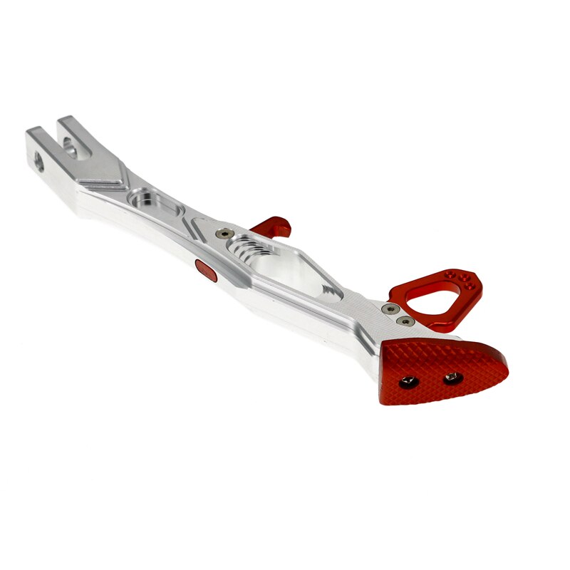 MotoLovee-CNC alumínio liga Kickstand para motocicleta, suporte lateral para Scooter, Street Standard: Vermelho