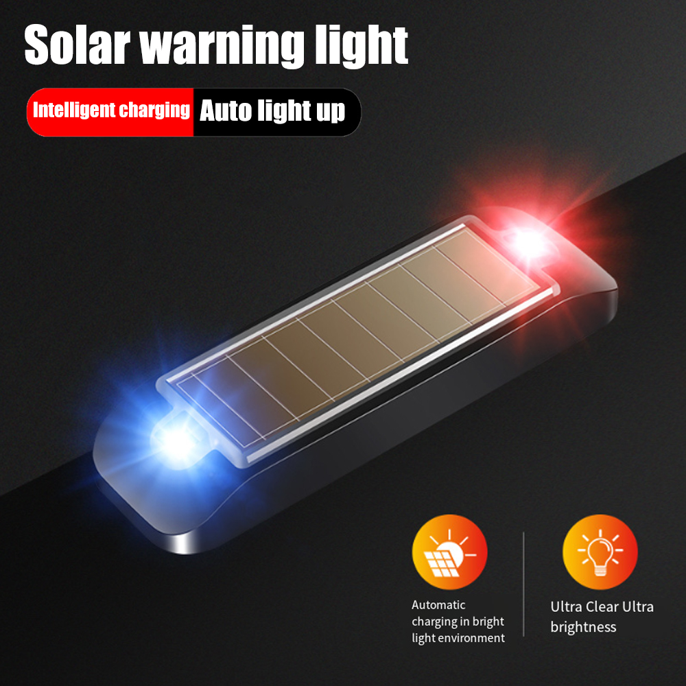 Solarstrom-Warnleuchte für Auto und Motorräder, LED-Taschenlampe, Anzeige in der Nacht, Vorsicht, Stroboskop-Warnleuchte, Lauflampe ﻿