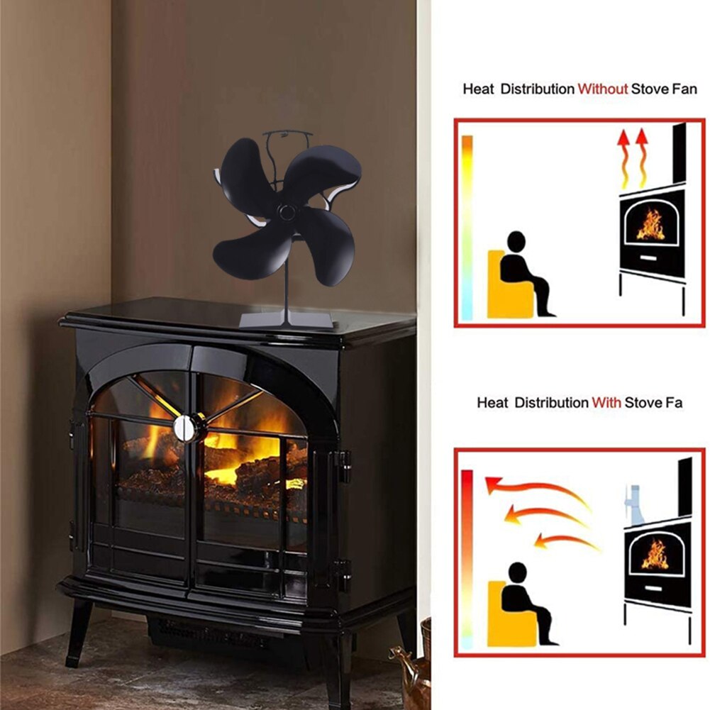 Fireplace Fan Eco Friendly Thermoelectric Power Blower Quiet Home Fireplace Fan Efficient Heat Distribution