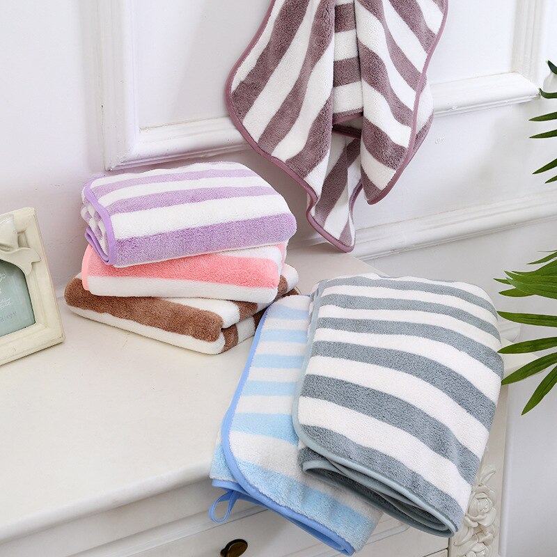 Microfiber Saliva Wide Stripes Towel Thicken For Face Hand Sport Handkerchief Children Adult Women Girl Boy