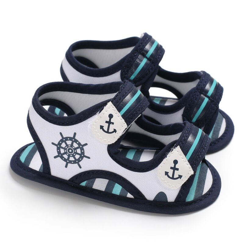 Coole zomerse sandalen voor babyjongens, canvas, zachte zool, peuterschoenen 0-18m