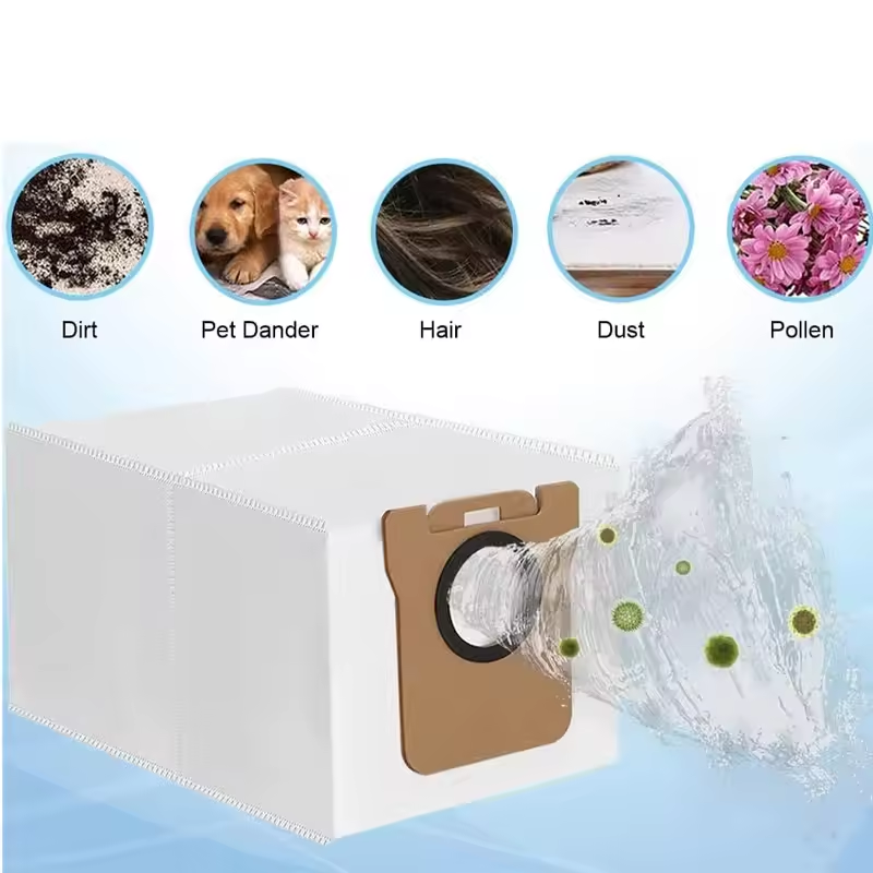 Tilbehør til jonr  p20 pro støvsugerrobot, sidebørste, moppeklud, støvpose, effektiv mikrofiber, reservedele til rengøring