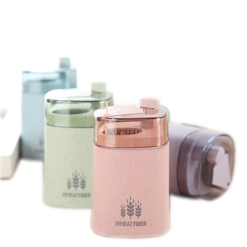 Style européen Automatique Support Pour Cure-Dents Conteneur De Paille De Blé de Table De Ménage Cure-Dents Boîte De Rangement Distributeur de Cure-Dents