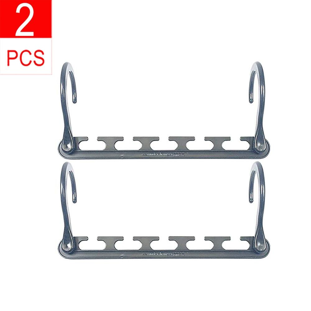Multi-Functionele Cascading Hangers Voor Kleding Kast Magic Ruimtebesparend Kledinghanger Closet Organizer Hanger Kleerhanger 2 Pc: 2 pack Grey