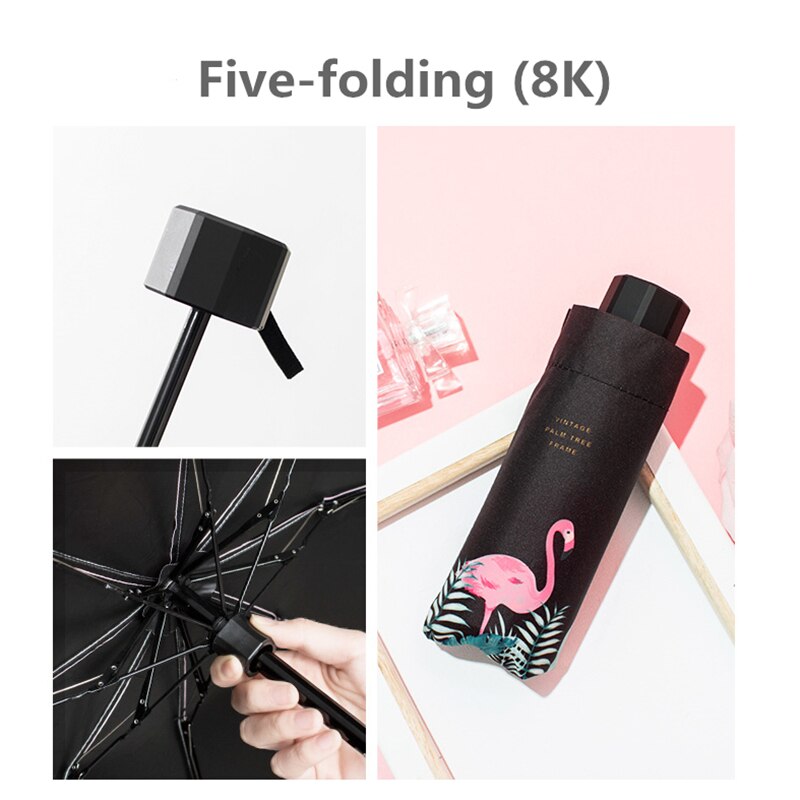 Fully Automatic Flamingo Umbrellas Sunscreen UV Protection Parasol Rays Sunshade Cute Rain Umbrella For Women Men Kids