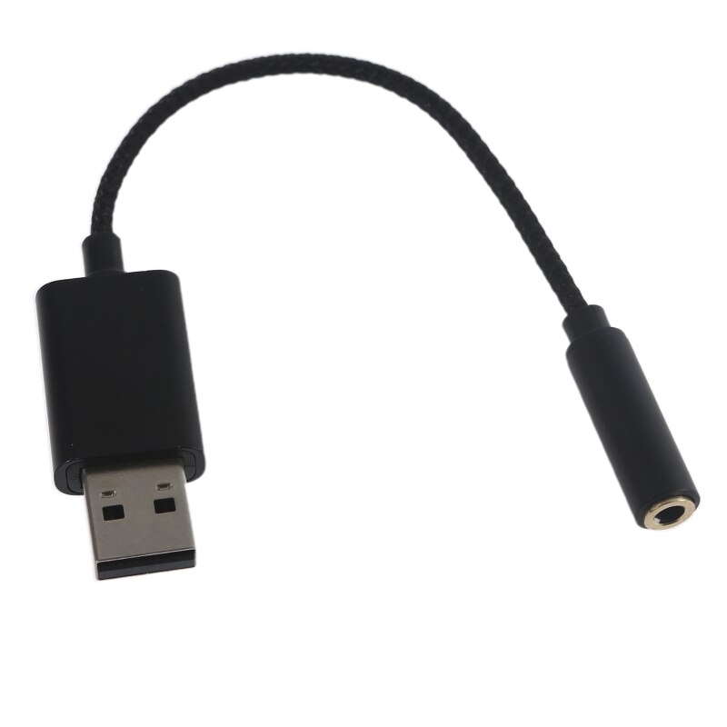 6.69in Adapter Male to Female USB to 3.5mm Jack Cable Headphones Mic Adapter for Headset PC Laptop Desktops