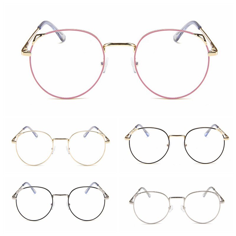 Computer Glasses Eyewear Frame Anti Blue Light Game Glasses Cat eye Anti Glare Eyeglasses Frame Women Round Clear Lens Glasses