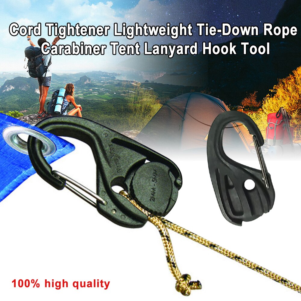 Cabo tightener leve tie-down corda mosquetão tenda cordão gancho ferramenta