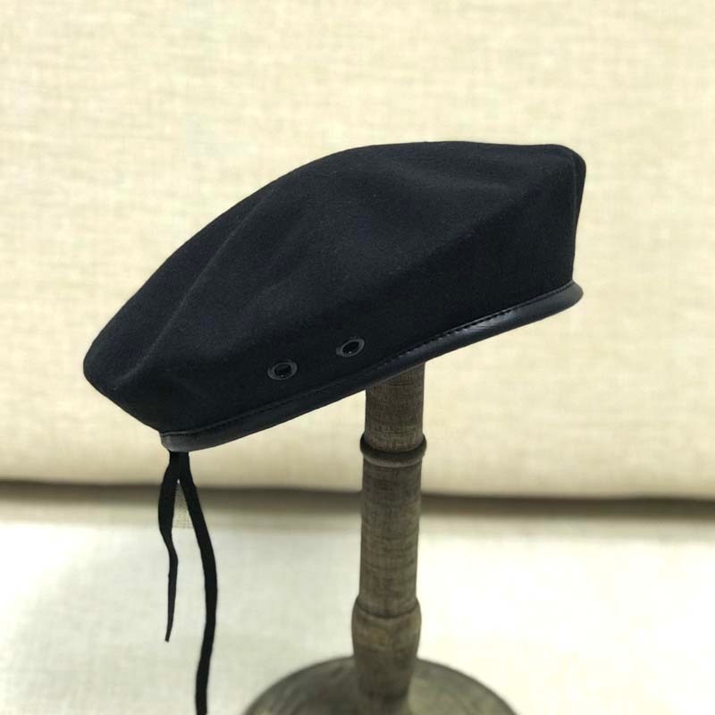 Di alta Qualità di Pecora Tesa 100% Cappelli di Lana del Berreto Delle Donne di Modo Cappello di Lana Grande Osso Uomo Più Il Formato Cappello di Feltro S M L XL: black / 58 to 60cm