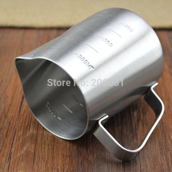 Rvs melkkan melk cup Melk Schuimen Kruik/melk pitcher/melk jar met schaal (350 ML)