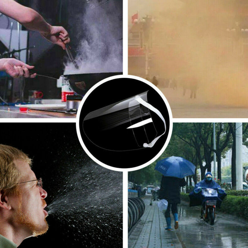 Adjustable Clear Full Face Protection Shield Clear Flip-Up Visor Industry Hats Outdoor