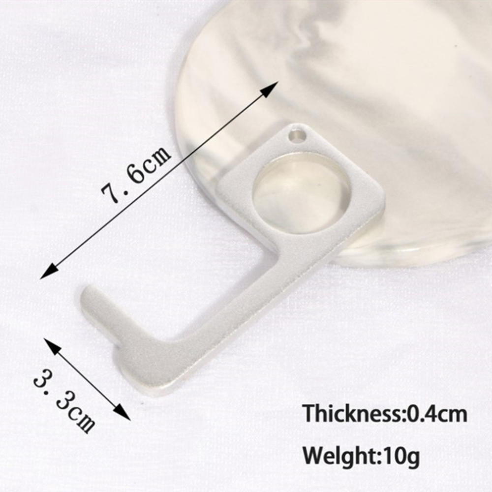 Multi-functional Anti-contact Key Chain Protection Against Epidemic And Anti-virus Easy Pull Button Isolation Portable Door Open: Pink