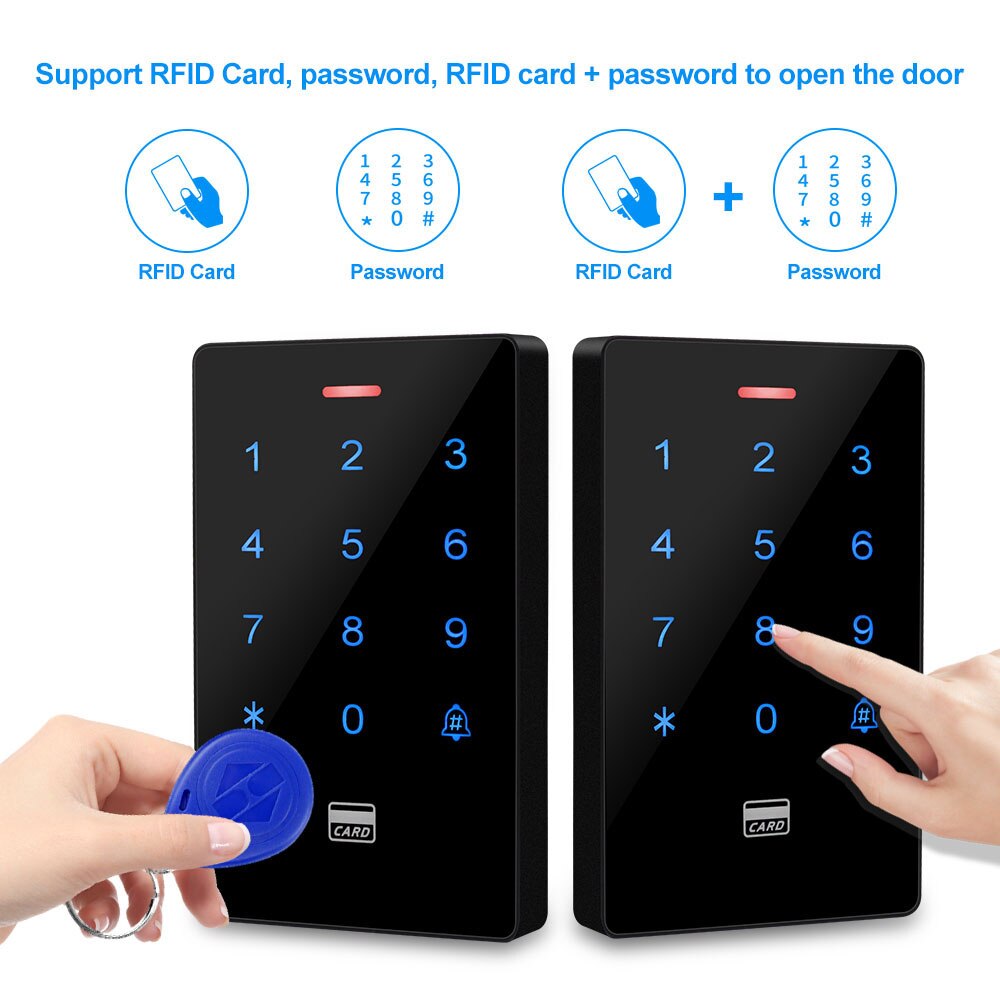 IP68 Waterproof Access Control System Outdoor RFID Keyboard WG26/34 Access Controller Reader Rainproof 10pcs Key fobs for Home