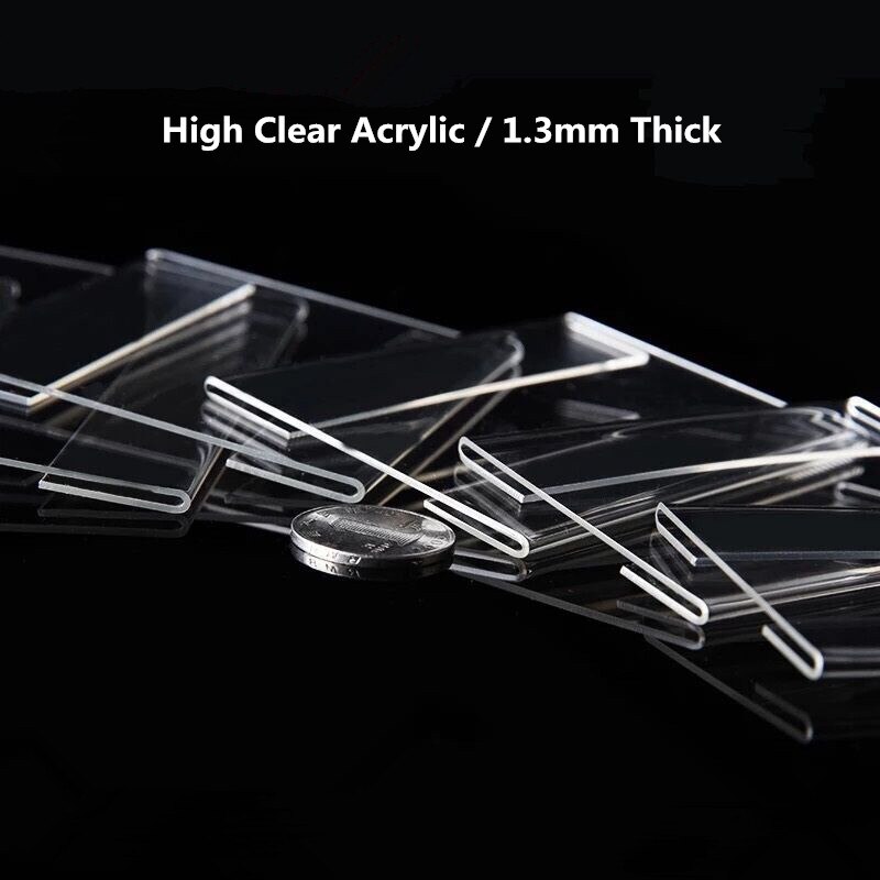 10 stuks 5*7.5cm winkel toonbankstandaards platte stok stijl mini doorzichtige plastic bureaubord prijskaartje display houder decoraties