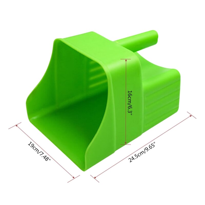 Plastic Feed Scoop Heavy Duty Handle Durable Ice Scooper for Commercial Restaurant and Food Service Large Capacity Green N1HF