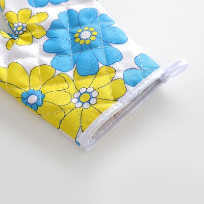 1pc Cute Oven Mitts Heat Resistant Microwave Glove Cotton Linen Baking BBQ Potholders Non-slip Kitchen Cooking Tools Mitten