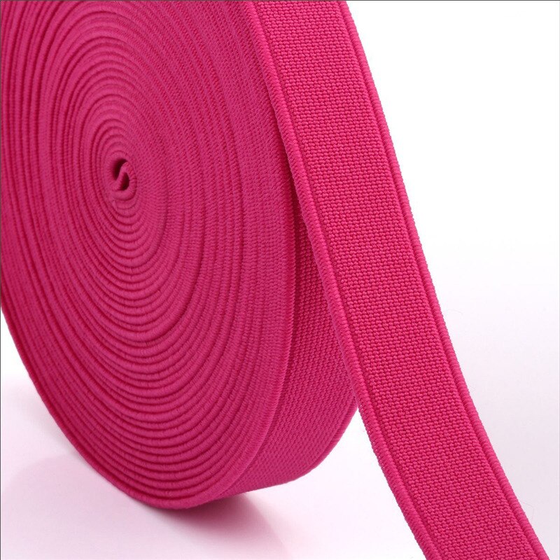 1.5cm kleuren gebreide elastische band diy knutselen dikkere schuine banden schoenen haarelastiek hoofdband jurk kant rand naaien kraagbanden: Rozenrood