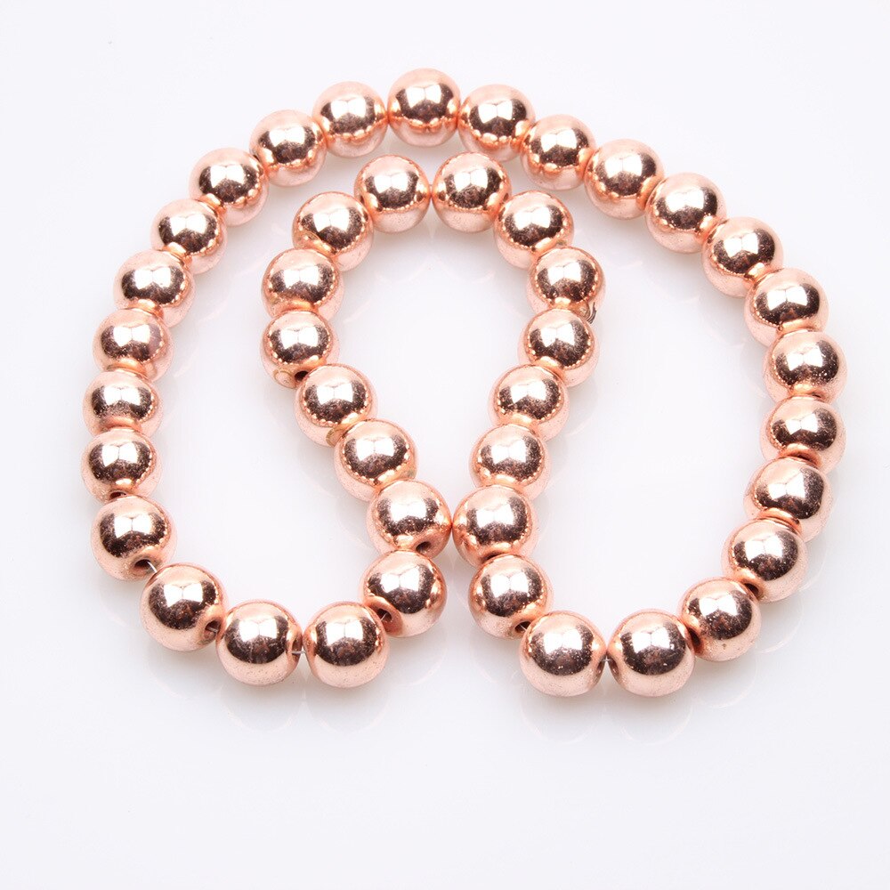 Naturale Pietra Magnete Pietra Branelli Allentati di Pietra di Calcoli Biliari Nero Branelli della Sfera Dei Monili per Monili Che Fanno FAI DA TE Accessori Della Collana Del Braccialetto: Rose gold / 10mm 40pcs beads