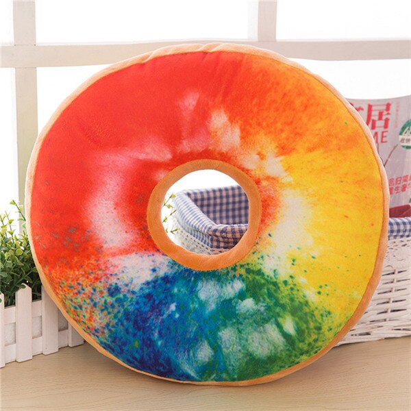 Coussin éponge à donuts 3D 40 cm | Rond et doux, coussin de siège de chaise en peluche, pour maison bureau voiture, oreiller décoratif, jouet: 3