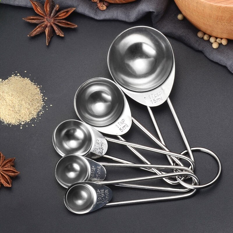 5Pcs Home Keuken Maatlepels Koken Cups Theelepels Gebruiksvoorwerp Maatlepels Meten Bakken Lepels