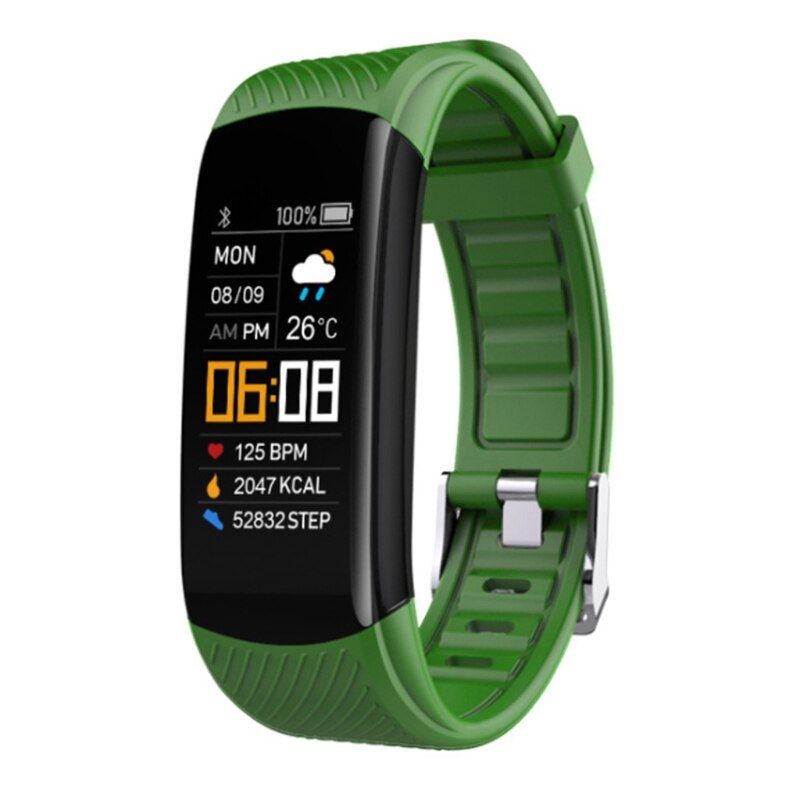 C5 Smart Fitness Watch Heart Rate Monitor Fitness Tracker IP67 Waterproof Pedometer Fitness Watch for Runner Unniversal: green