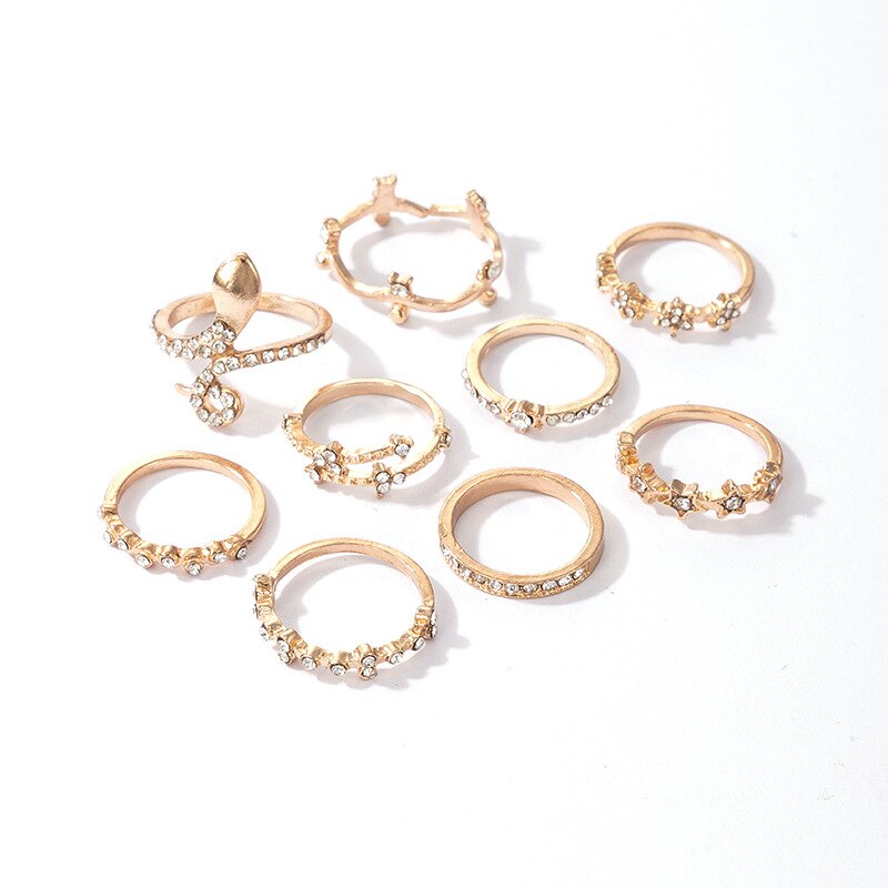 matching rings for women gold plated jewelry snake ring set anillo bague femme anillos slytherin emo accessories
