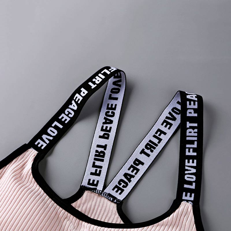 Brev teenager piger sports bh'er bomuld lille vest kvinder tanks jogging gym yoga undertøj teen træning cross back bh'er