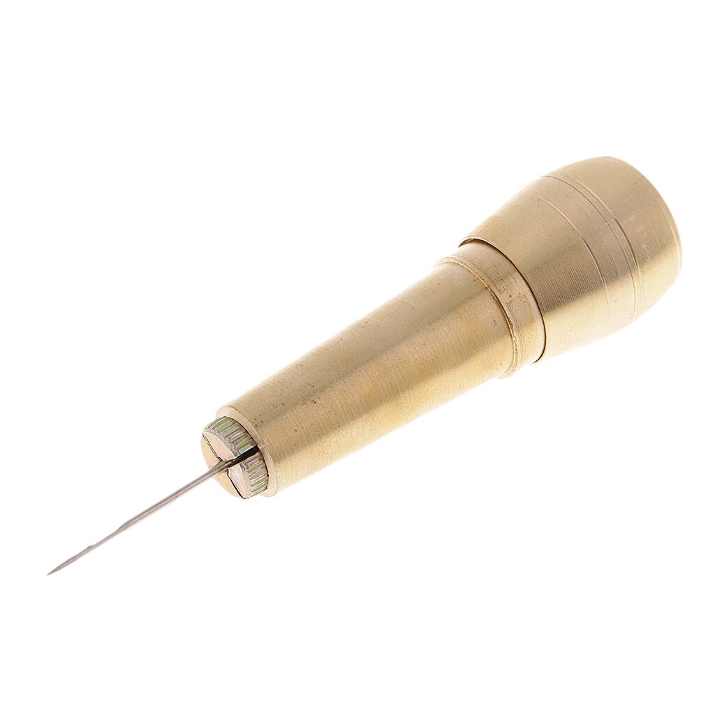 1 Set Sewing Awl，13 Needles with Copper Handle Sewing Tool Kit for Leather Craft Fabric Bags