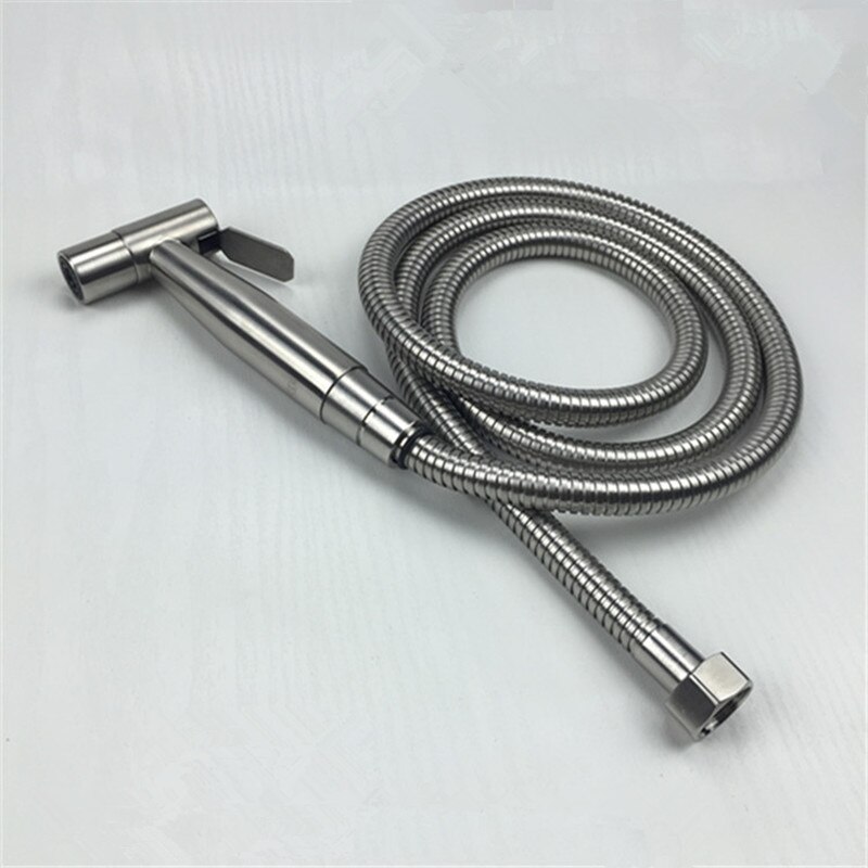 Wetips stål håndholdt hygiejnisk bruser bærbar toilet vandsprøjte toilet bidet mixer bidet hoved hygiejnisk bruser bidet vandhane: Bidet sæt 1