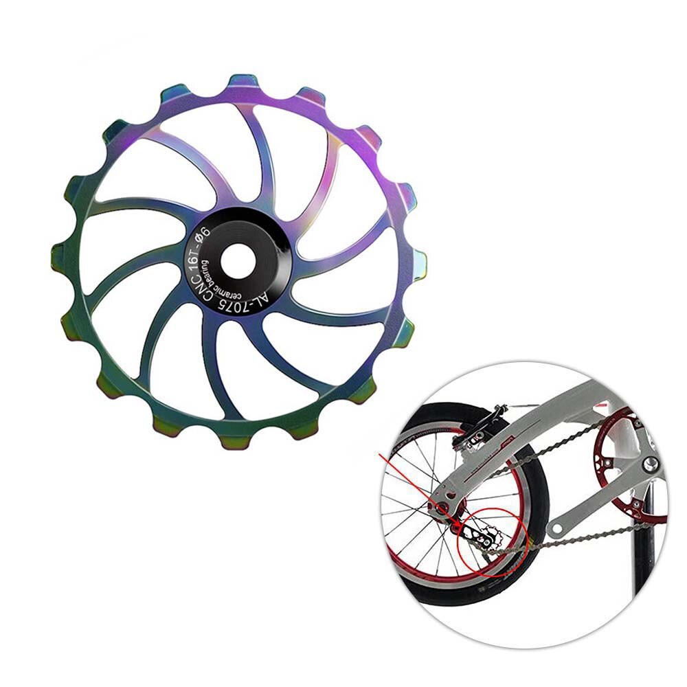 Cycling Bicycle Tension Rear Derailleur Bike Guide Roller Pulley Parts 14T 16T Guide Wheel Ceramic Bearing Jockey Wheel