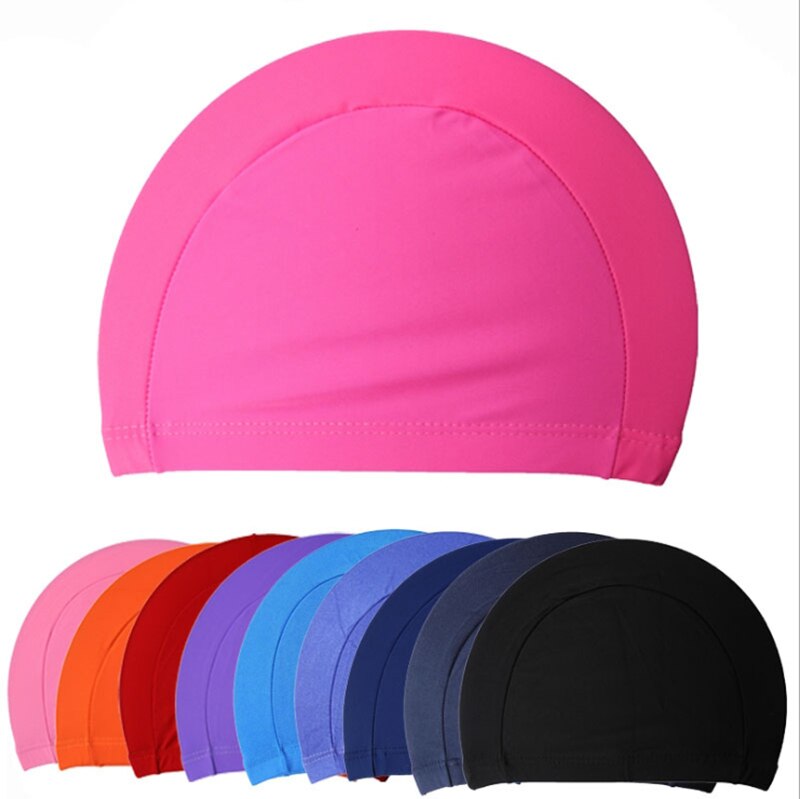 Gorro de natación Siwm de tela de tamaño libre para proteger el pelo de las orejas, sombrero deportivo para adultos, hombres y mujeres, gorros de baño ultrafinos para adultos