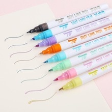 Gekleurde Inkt Pen Gekleurde Markers Textas Card Schrijven en Tekenen Dubbele Lijn Overzicht Pen 8 Kleur voor Kind Schilderen diy