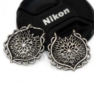 Showlove-2Pcs Brass Ear Weight Different Style IIndia Tribal Ear Taper Expander Plugs Piercing Gauge Earrings Body Jewelry: G