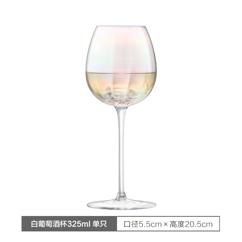 Luxury Lead free Glass cup handmade rainbow Goblet Cocktail glasses wine glass champagne glasses wedding glasses: 1pcs  325ml