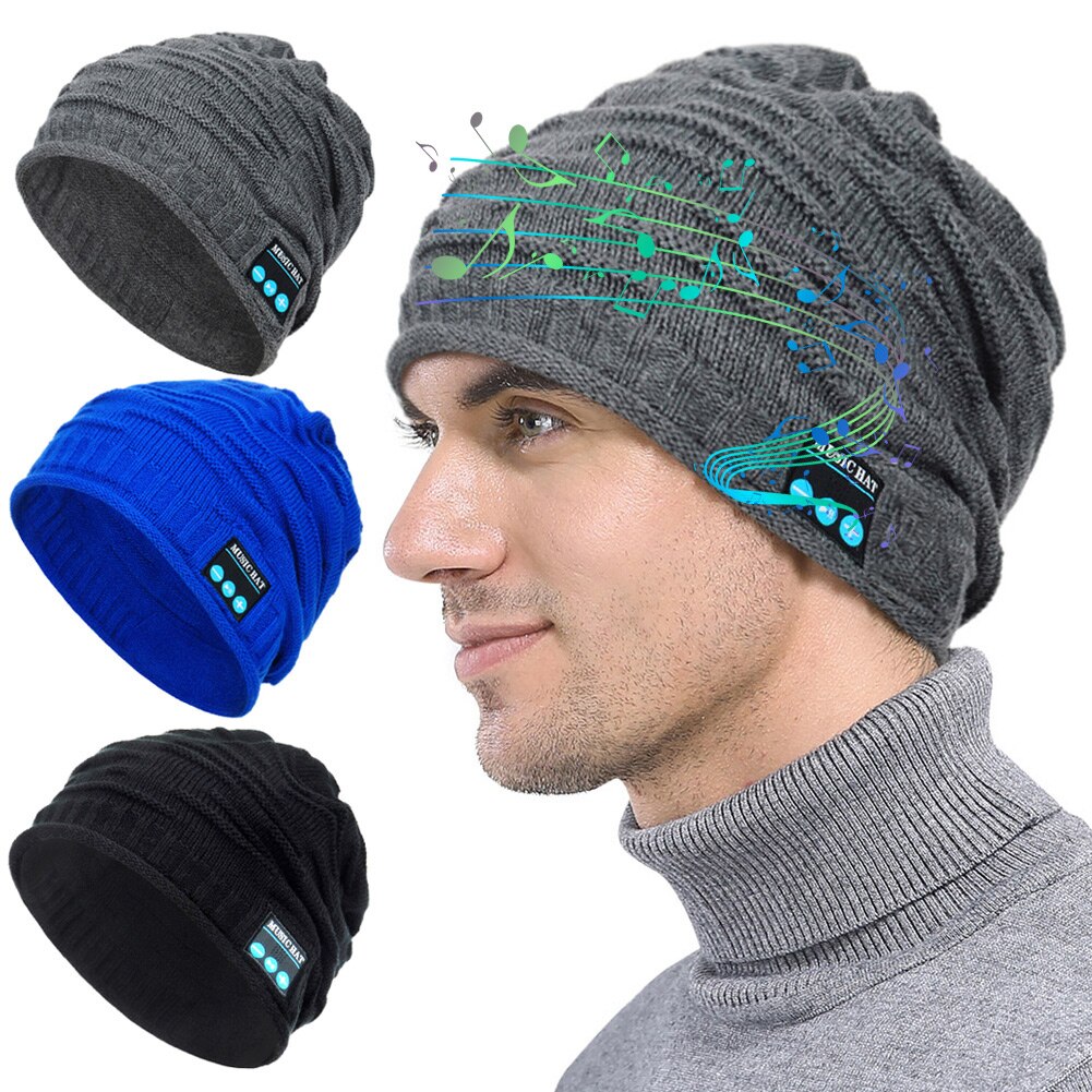 Bluetooth Muziek Knit Beanie Hat Draadloze Smart Warm Cap Headset Speaker Met Microfoon