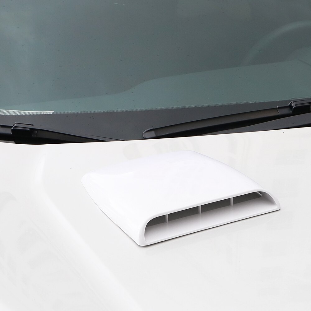 28*25*3.3cm Universal Car Bonnet Hood Scoop Air Flow Intake Vent Cover White/ Black Auto Air Flow Vent Cover Accessories
