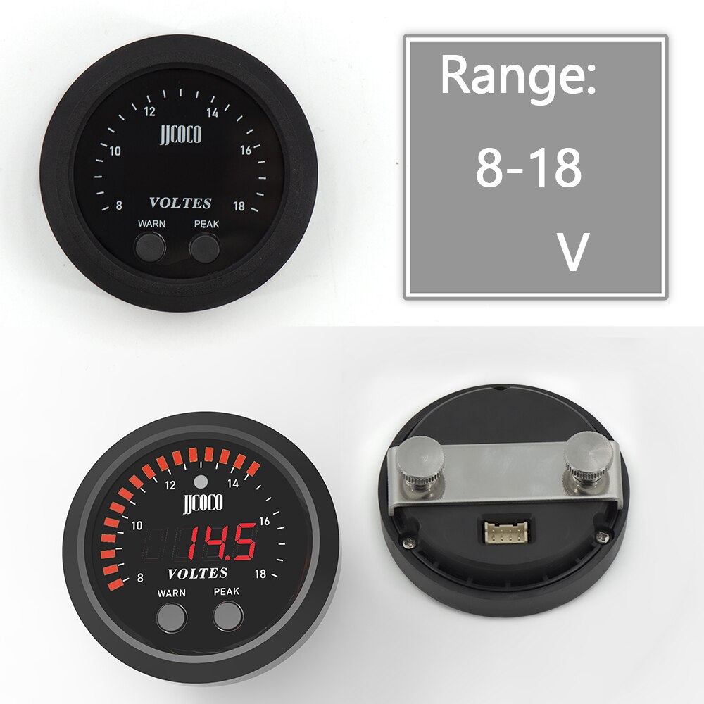 52MM S-Series Volts Gauge Voltmeter Ultra-Thin Round With Red Light LED Display