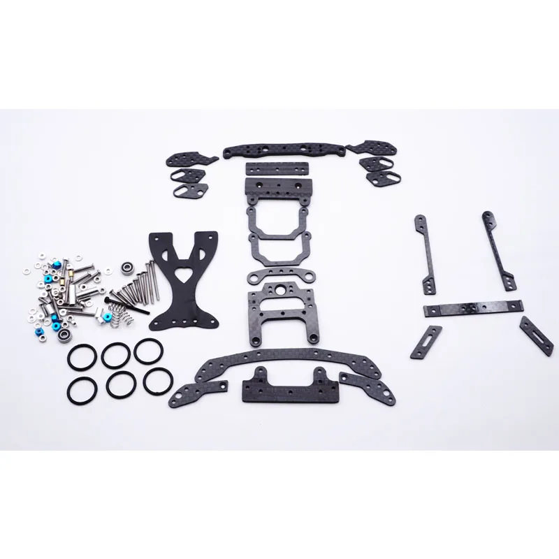 mini 4wd carbon pivot set swing fish car parts MS chassis suspension carbon full setting mini 4wd spring for tamiya car: black