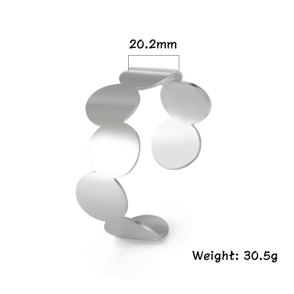 Skyrim bracciale rigido regolabile semplice in acciaio inossidabile con bracciale tondo geometrico per gioielli da donna per matrimonio: Default Title