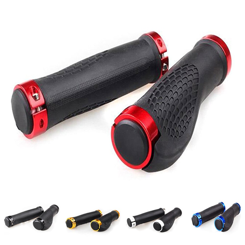 2pcs Ergonomic MTB Road Bicycle Grips Cycling Skid-Proof Grips Anti-Skid Rubber Mountain Bike Lock On Bicycle Handlebars