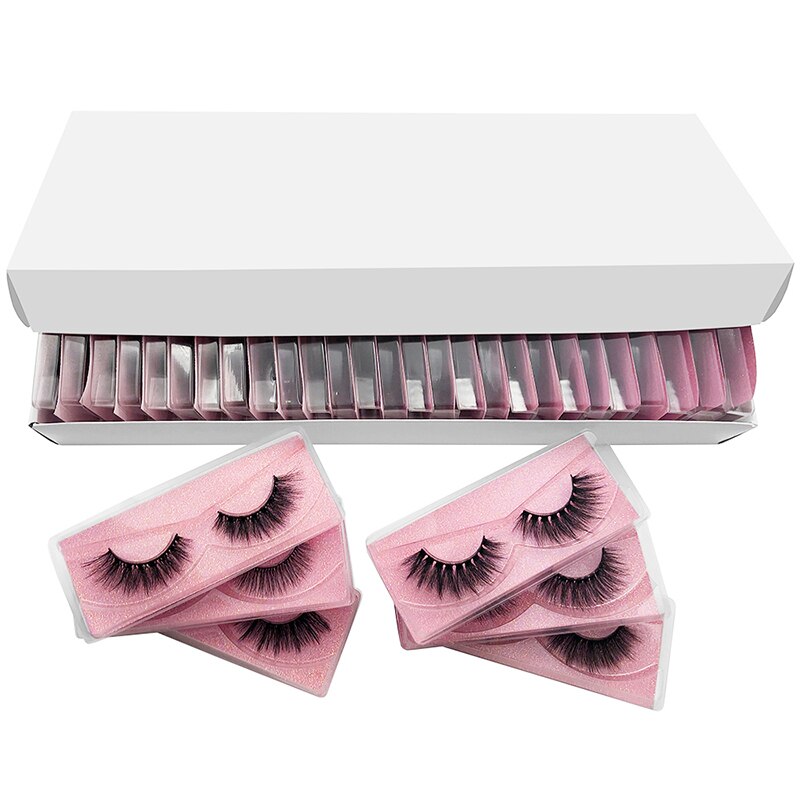 10 bulk fluffiga lösögonfransar 3d minkfransar återanvändbara handgjorda naturliga ögonfransar faux cilios: Blanda