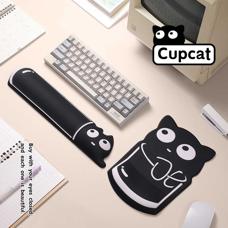 Muismat Toetsenbord Polssteun Traagschuim Siliconen Ergonomische muismat voor Desktop Kantoor Computer Laptop Polssteun
