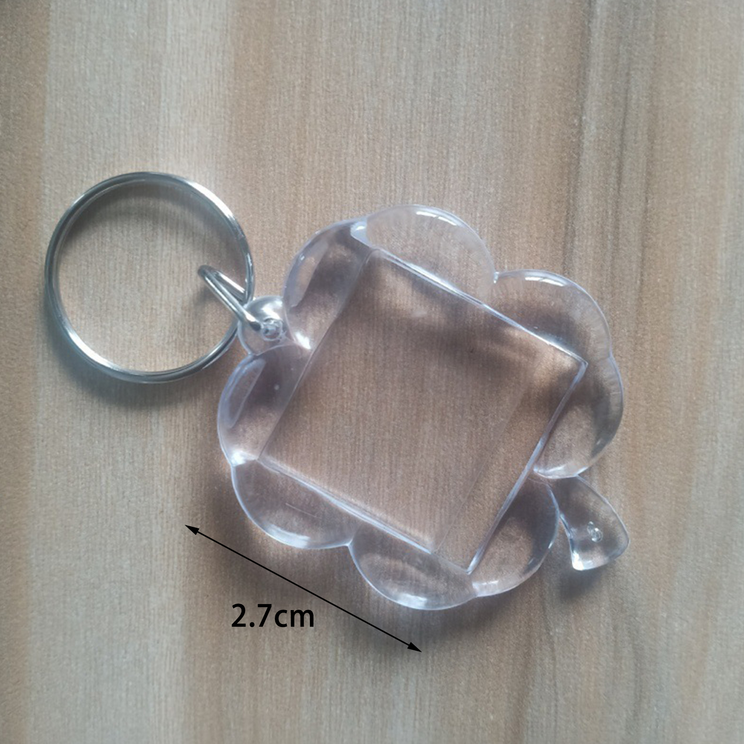 Photo Frame Keychian Acrylic Rectangle Insert Picture Frame Keyring Key Holder DIY Split Ring for Women Ladies Girls