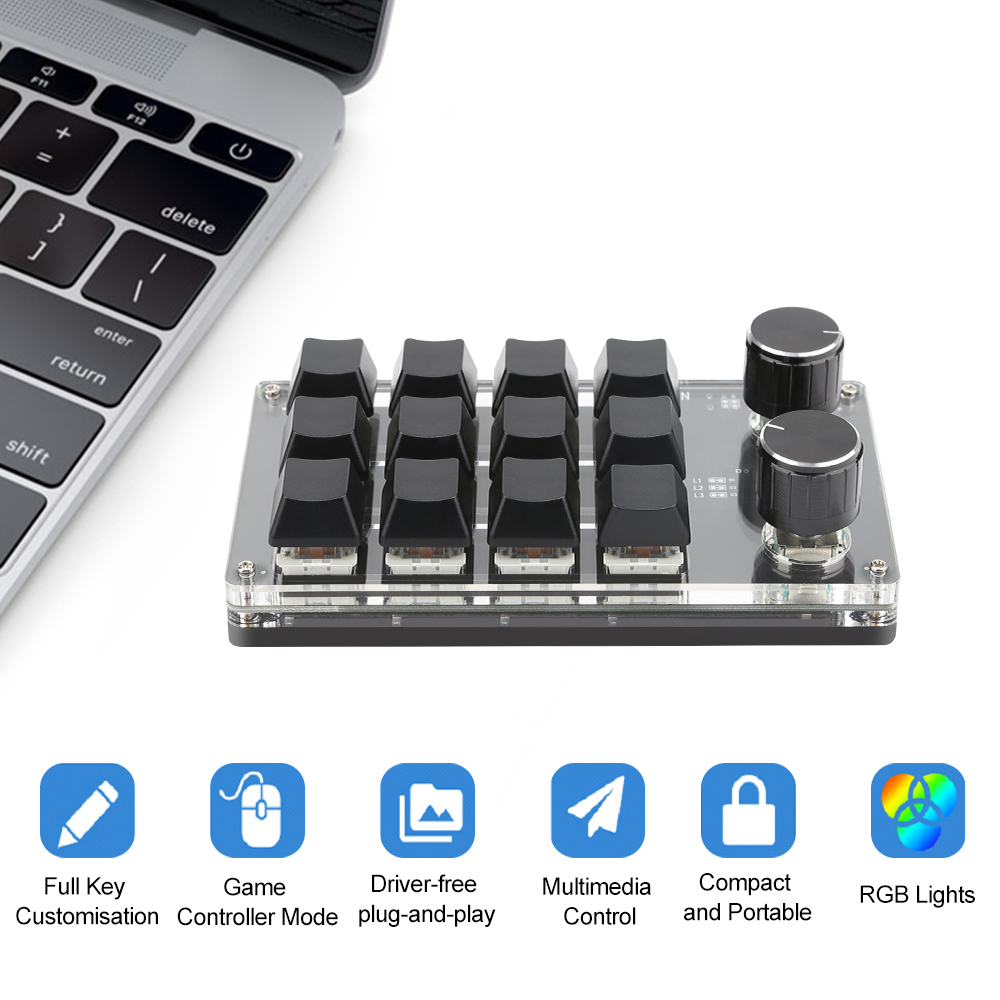 Macropad Macro Mechanische Toetsenbord Mini Gaming Aangepaste Programmeerknop Keypads Rode Schakelaar 3/4/6/12 Toetsen Voor Ps Pr Ai An