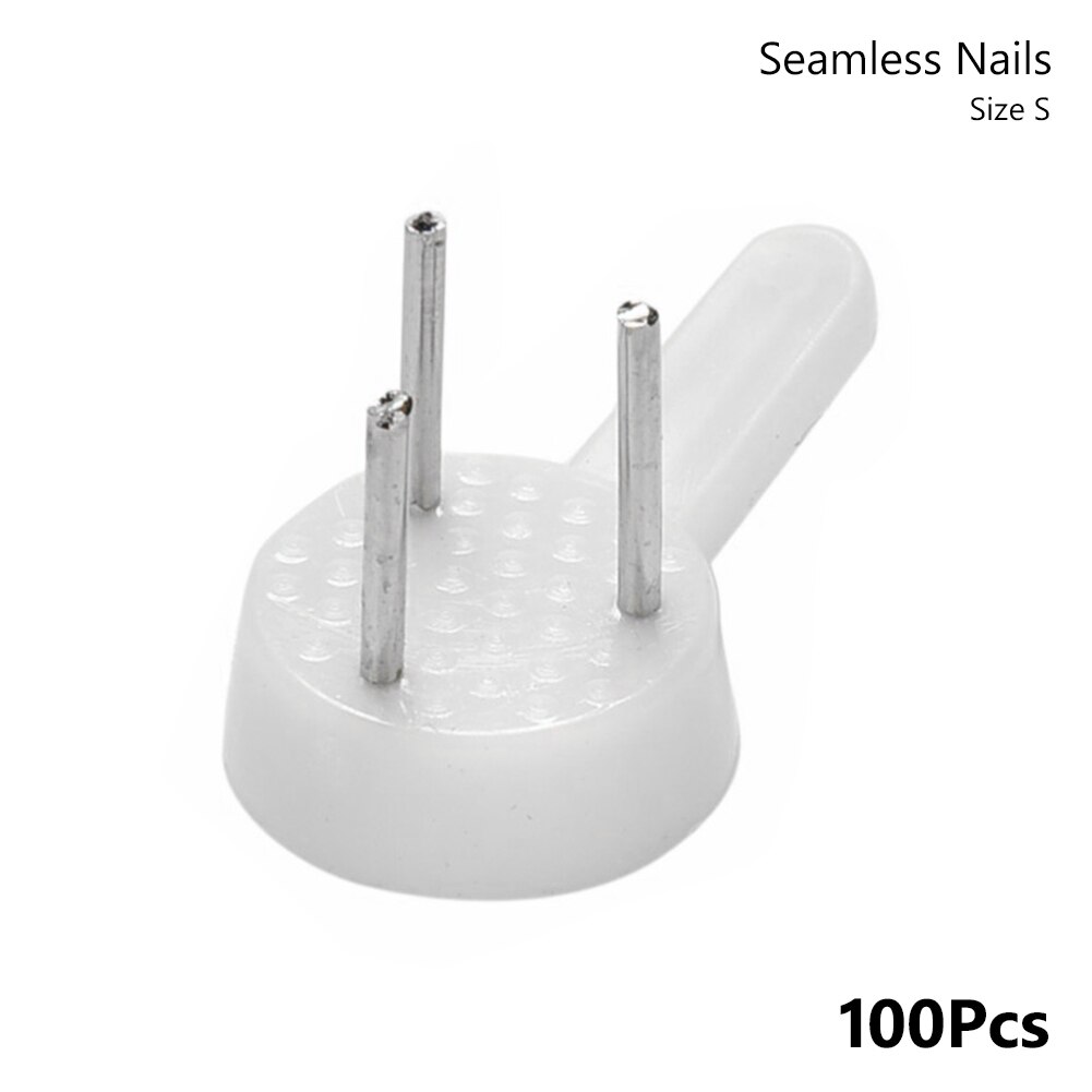 100pcs White Plastic Invisible Wall Mount Picture Photo Clock Frame Hook Hanger Seamless Needle Nail Home Decor: 25x14x5mm 100Pcs