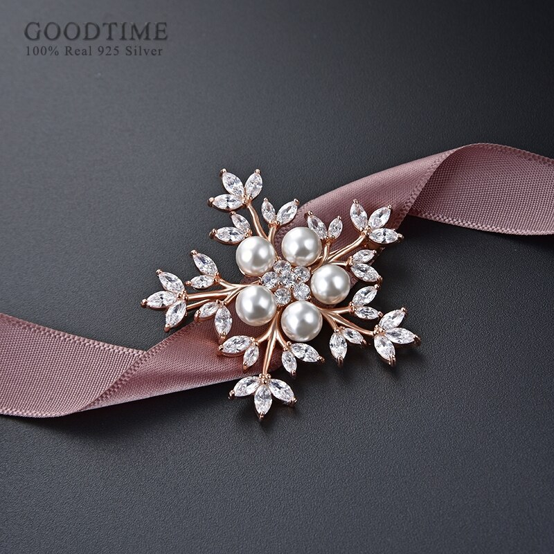 Women Brooch Noble Sterling Silver Brooch With Zircon Snowflake Rhinestone Beads Brooch Jewelry Clothes Pin For Party Dress