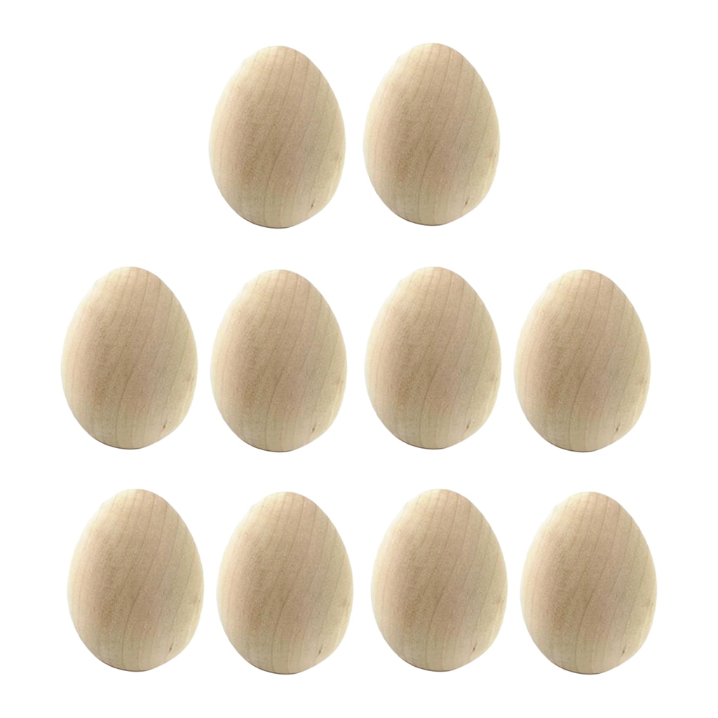 10 Pcs Houten Pasen Craft Eieren, Voor Display En Decoratie Party En Photo Props, Glad Te Trekken, klaar Om Verf En Decor
