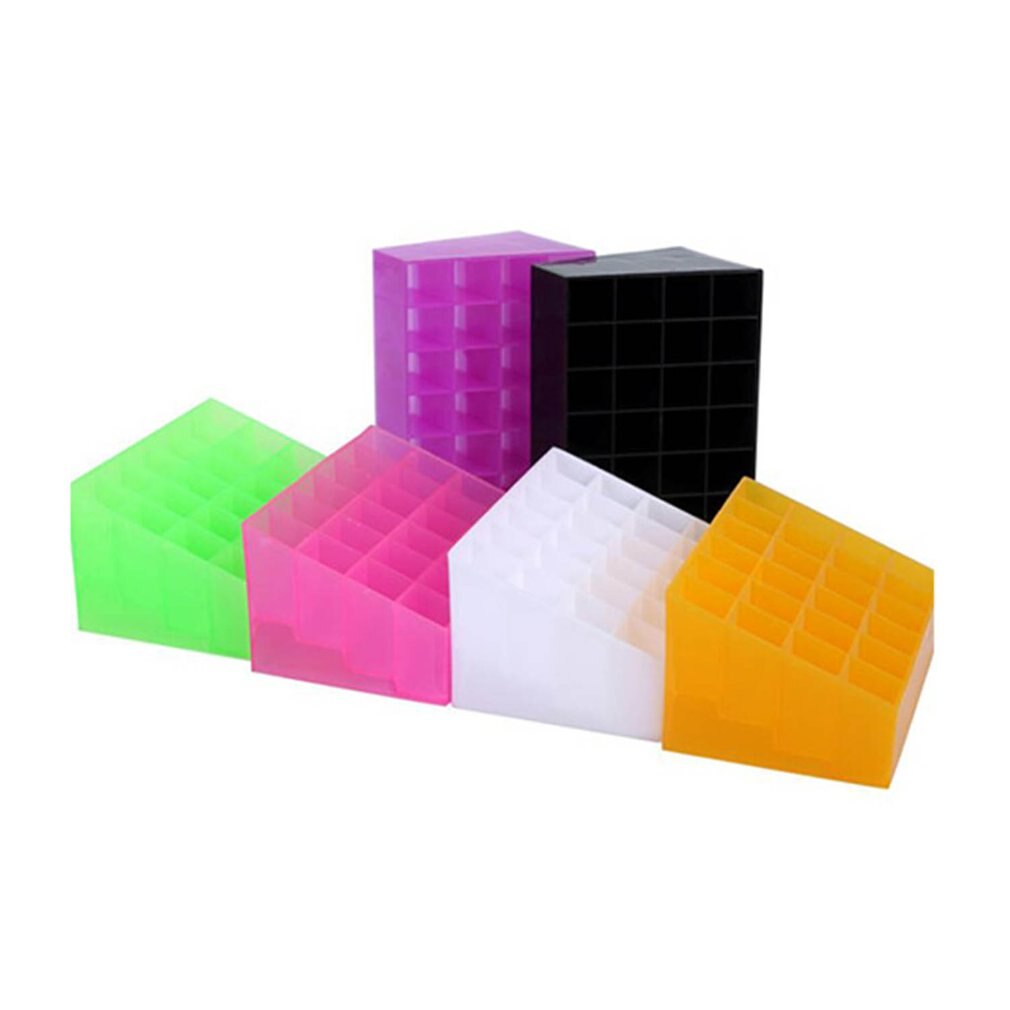 24 grille étui de rouge à lèvres en plastique cosmétique organisateur rouge à lèvres présentoir Portable maquillage boîte de rangement