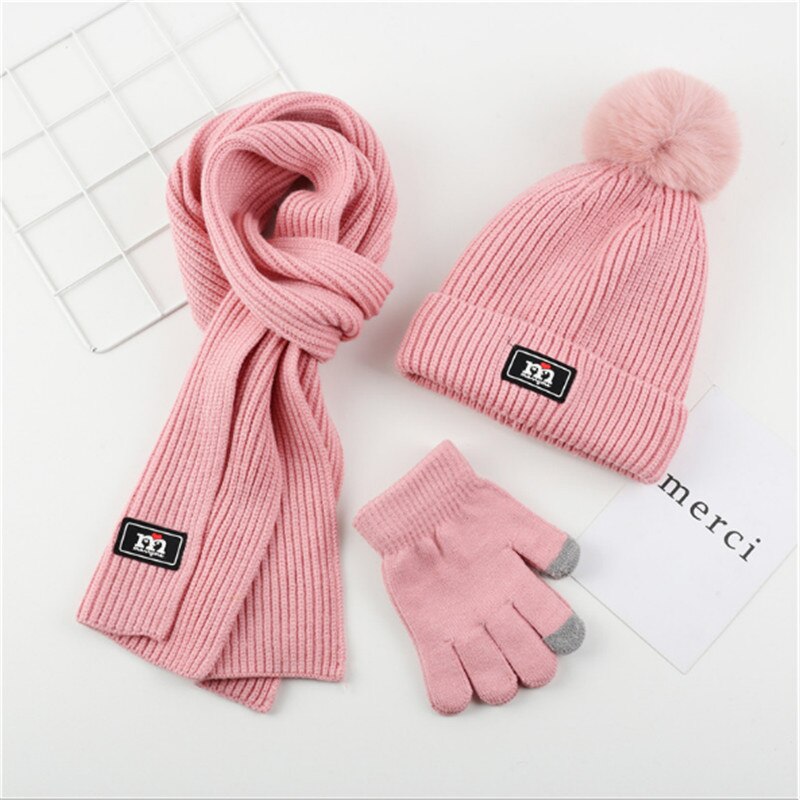Acessórios de Inverno Menina Menino Chapéu do bebê Cachecol Conjunto Luva Chapéu Meninos Chapéu E Lenço Crianças Chapéu E Cachecol Conjunto